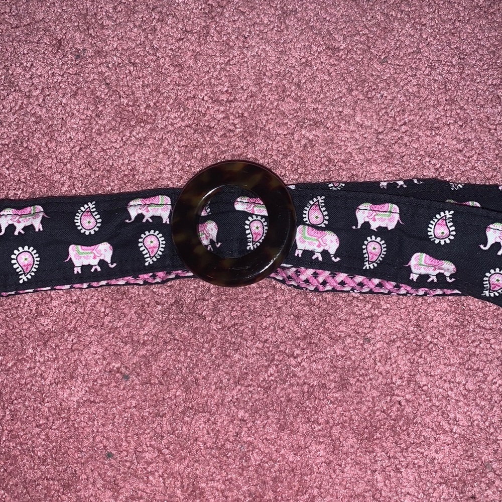 Vera Bradley Blue and Pink Elephant Belt